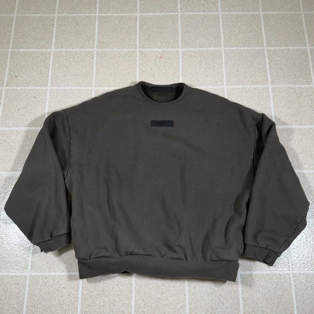 Essentials Fear of God Men's Crewneck Sweatshirt Sweater Gray Logo Sz M